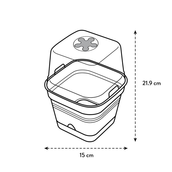 green basics growpot square allin1 15cm leaf green